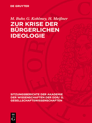 cover image of Zur Krise der bürgerlichen Ideologie